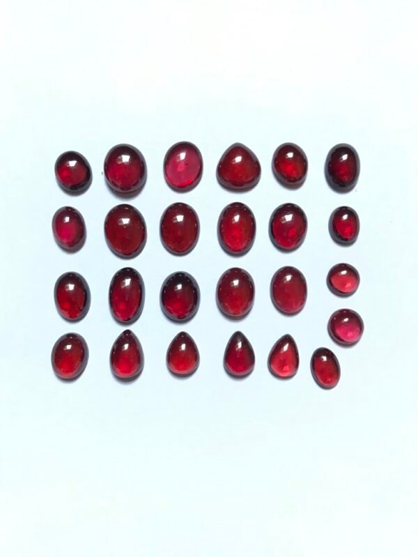 Garnet Cabochon 21 Piece Size 13-7 MM Approx