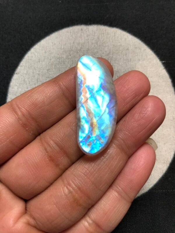 Rainbow Moonstone Cabochon 1 Piece Size 38 MM Approx