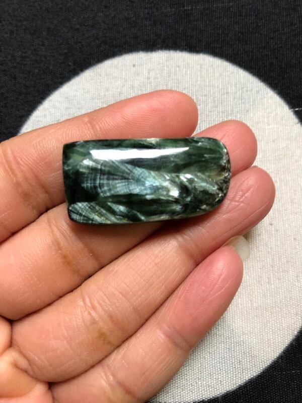 Seraphinite Cabochon 1 Piece Size 35 MM Approx