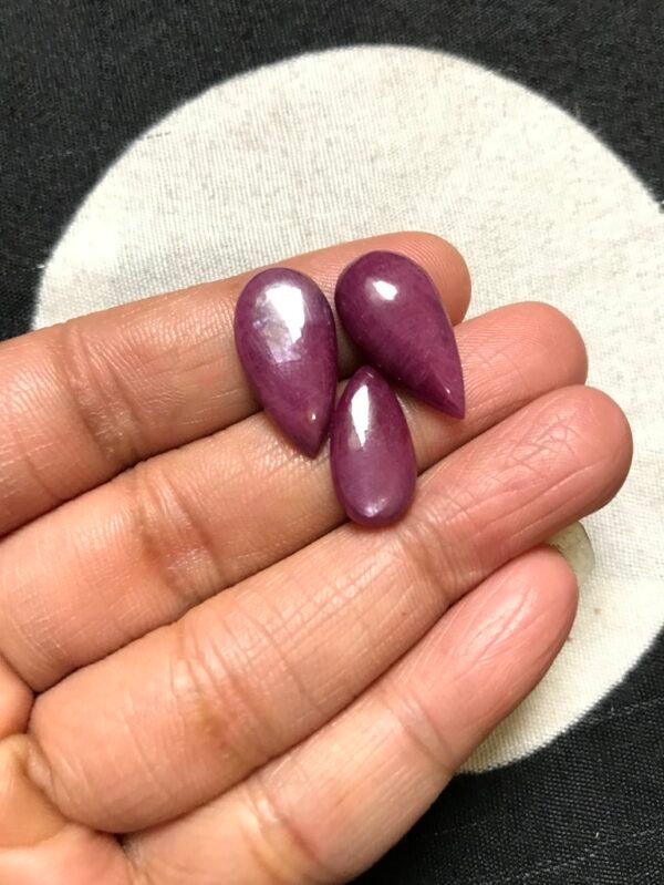 Ruby Cabochon 3 Piece Size 20-18 MM Approx