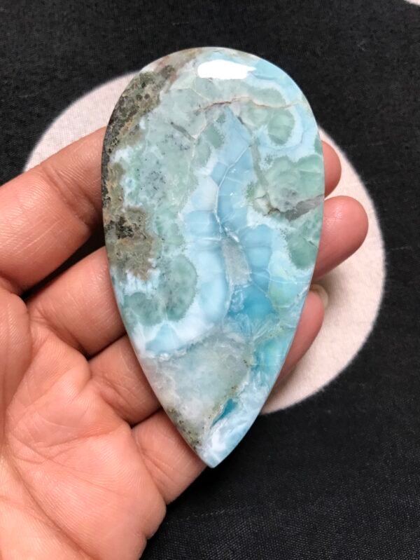 Natural Textured Larimar Cabochon 86 MM Approx