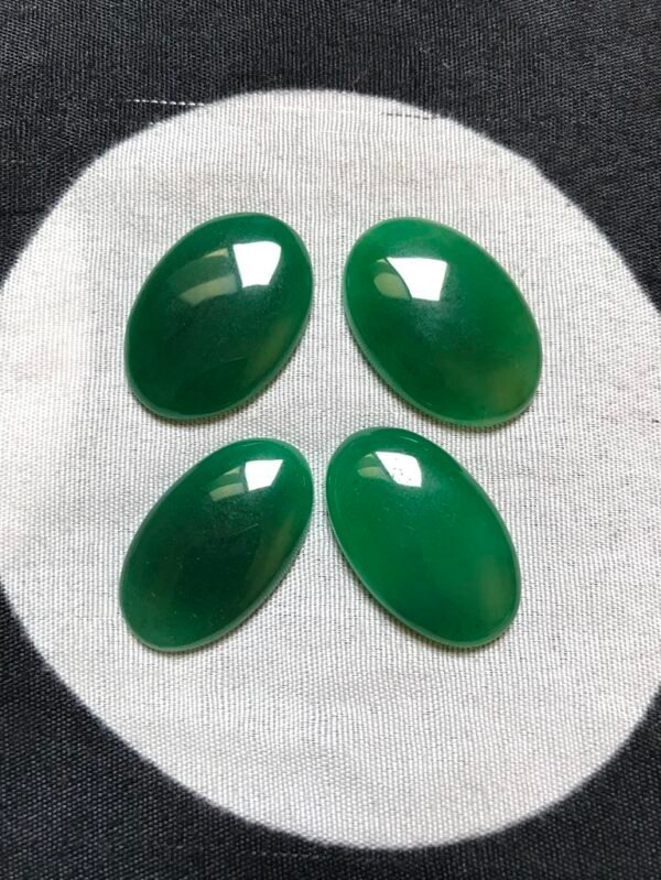 Green Jade Cabochon 4 Piece Size 30 MM APPROX