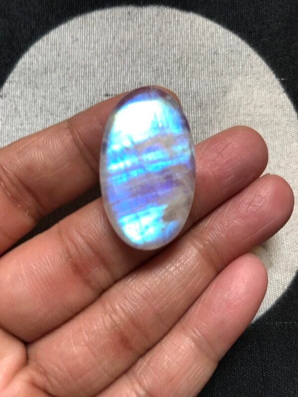 Rainbow Moonstone Cabochon 1 Piece Size 33 MM Approx
