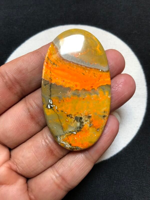 Bumble Bee Jasper Cabochon 1 Piece Size 54 MM Approx
