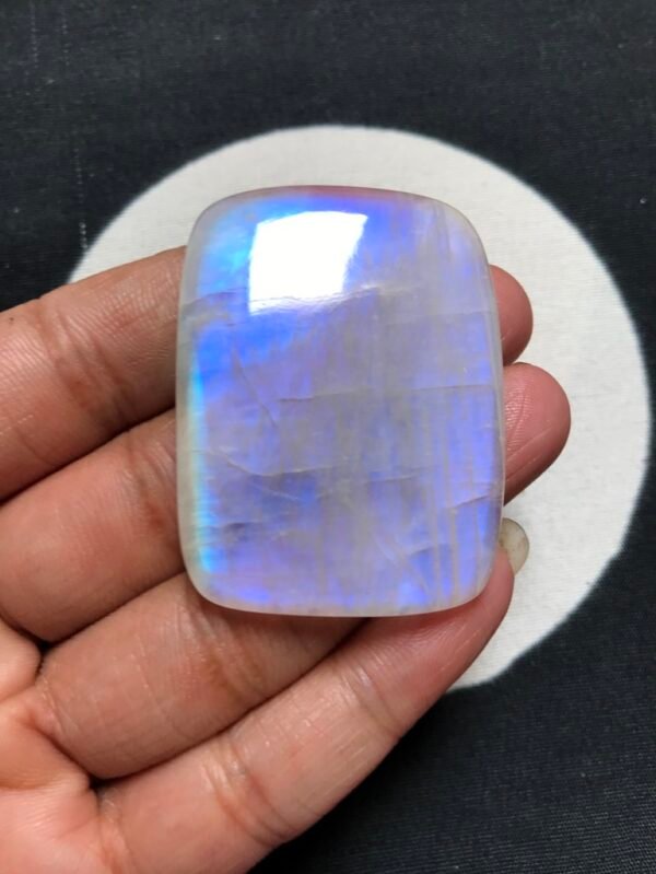 Rainbow Moonstone Cabochon 1 Piece Size 48 MM Approx
