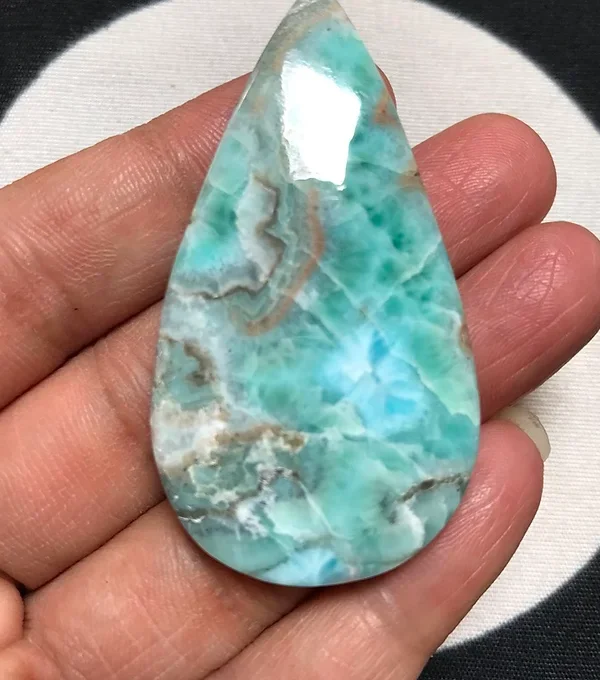 Natural Larimar Cabochon 1 Piece Size 57 MM Approx
