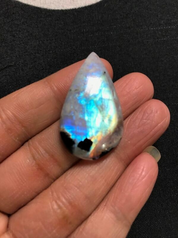 Rainbow Moonstone Cabochon 1 Piece Size 38 MM Approx
