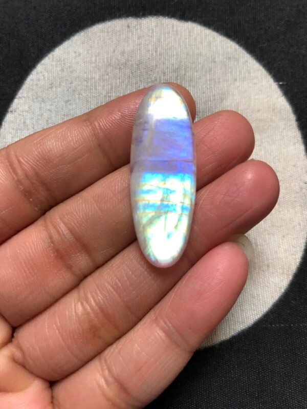 Rainbow Moonstone Cabochon 1 Piece Size 39 MM Approx