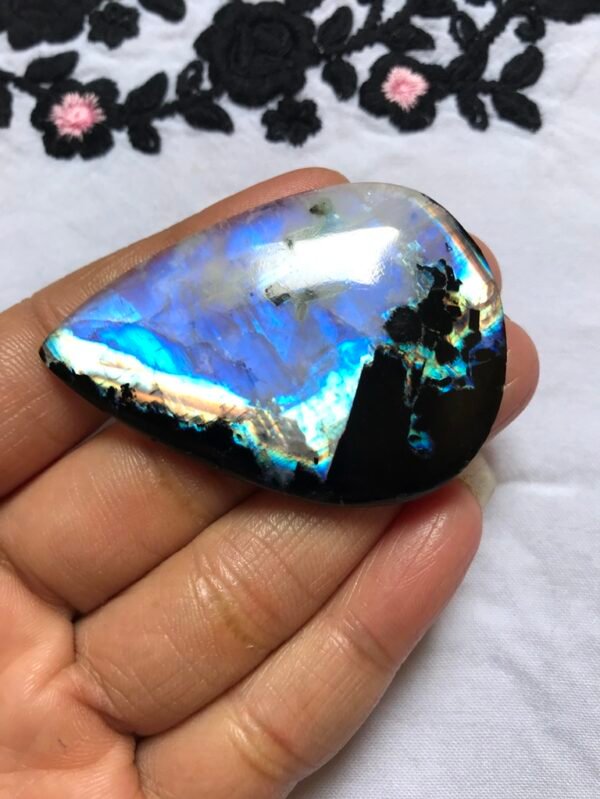 Rainbow Moonstone Cabochon 1 Piece Size 55 MM Approx