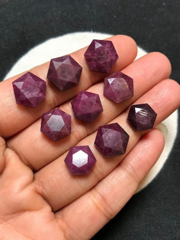 Ruby Faceted Cabochon 9 Piece Size 12-10 MM Approx
