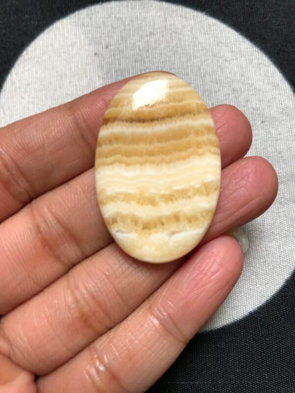 Yellow less Agate 1 Cabochon Piece Size 38 MM Approx