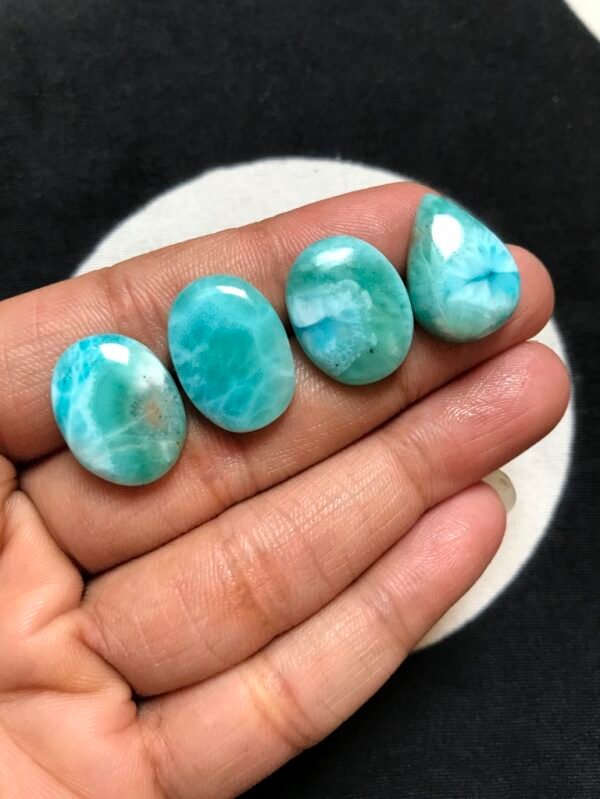 Larimar Cabochon 4 Piece Size 19-18 MM Approx