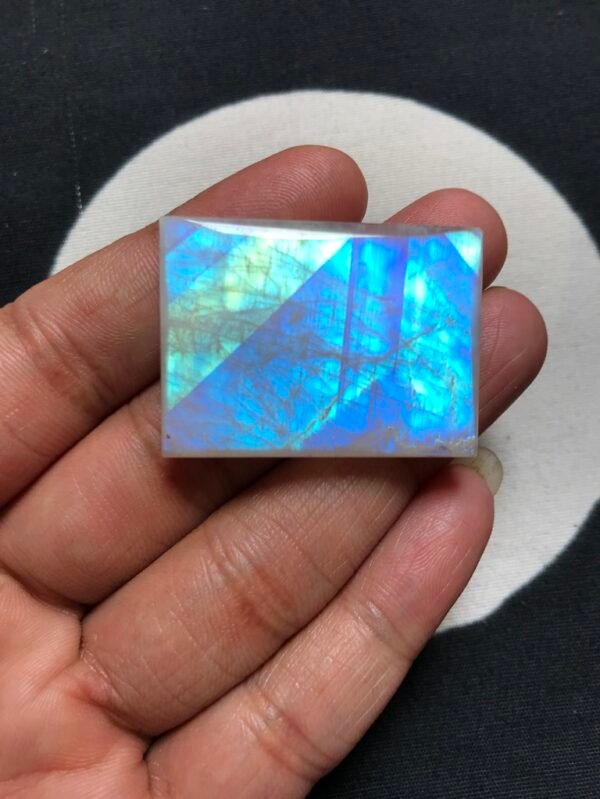Rainbow Moonstone Cabochon 1 Piece Size 35 MM Approx