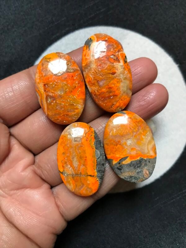 Bumble Bee Jasper Cabochon 4 Piece Size 35-31 MM Approx