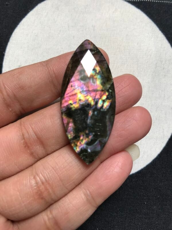 Labradorite Faceted Cabochon 1 Piece Size 38 MM Approx