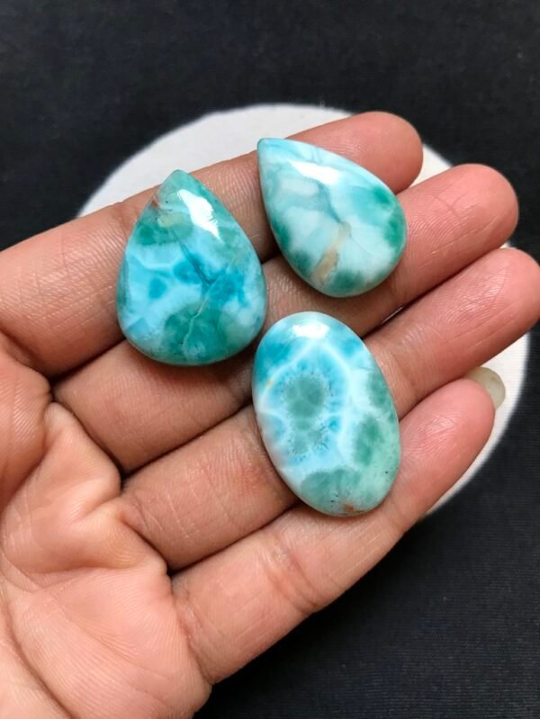 Larimar Cabochon 3 Piece Size 28-25 MM Approx