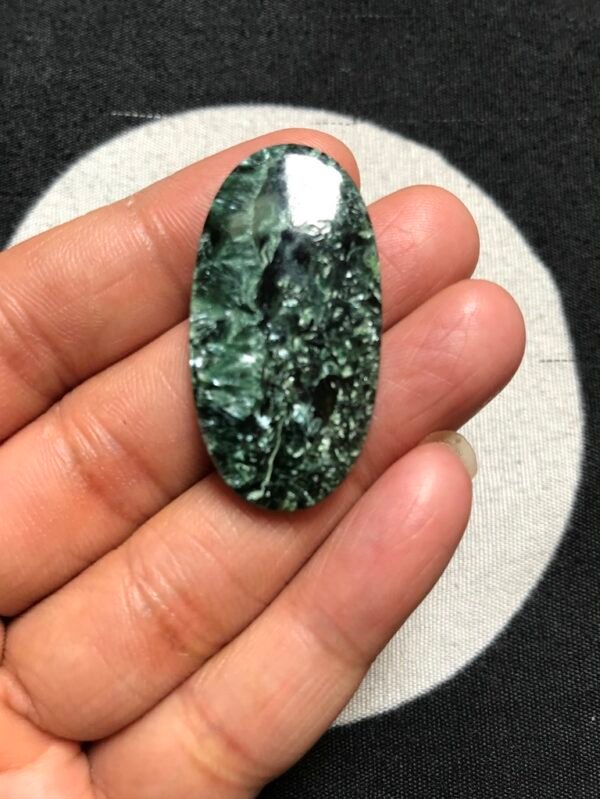 Seraphinite Cabochon 1 Piece Size 38 MM Approx