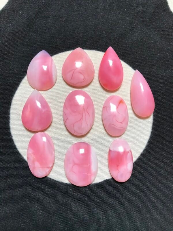 Pink Peruvian Opal Cabochon 10 Piece Size 32-27 MM Approx