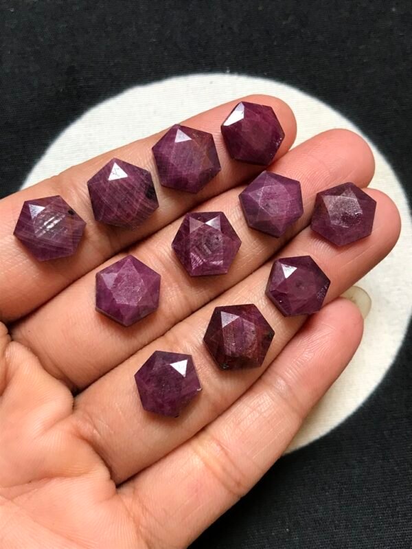 Ruby Faceted Cabochon 11 Piece Size 10-9 MM Approx