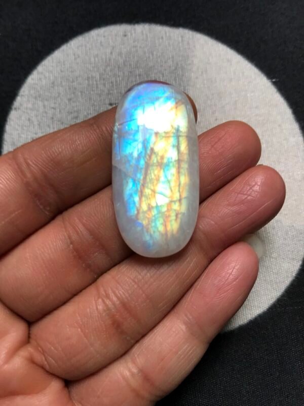 Rainbow Moonstone Cabochon 1 Piece Size 40 MM Approx