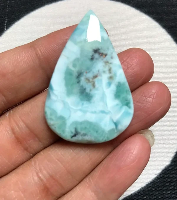Natural Larimar Cabochon 1 Piece Size 41 MM Approx