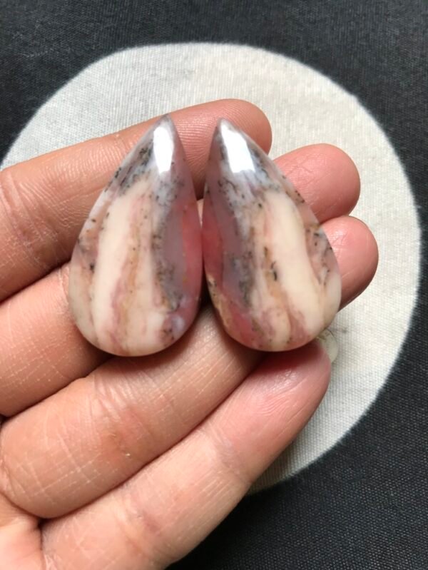 Peruvian Opal Cabochon Pair Size 36-35 MM Approx