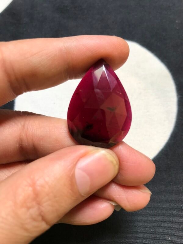 Garnet Faceted Cabochon 1 Piece Size 31 MM Approx