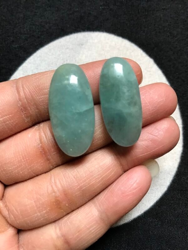Aquamarine Cabochon 2 Piece Size 31-30 MM Approx