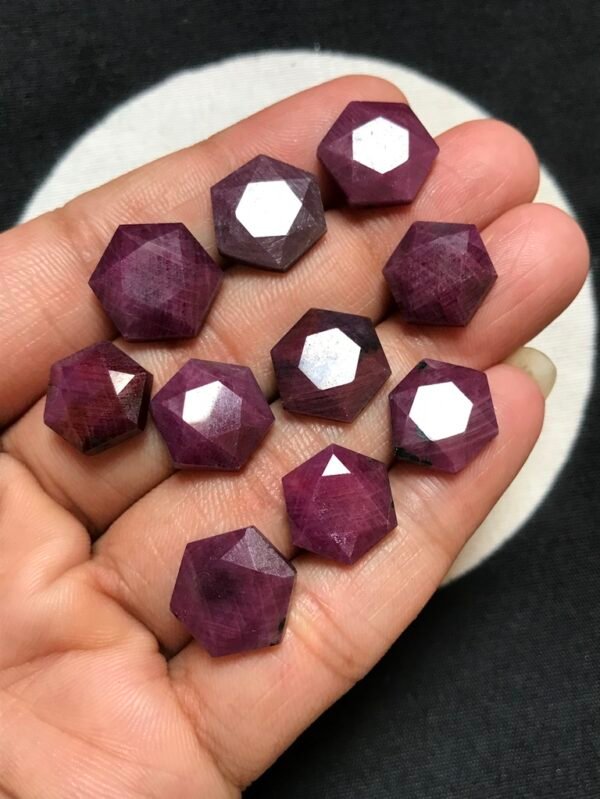 Ruby Faceted Cabochon 10 Piece Size 14-12 MM Approx