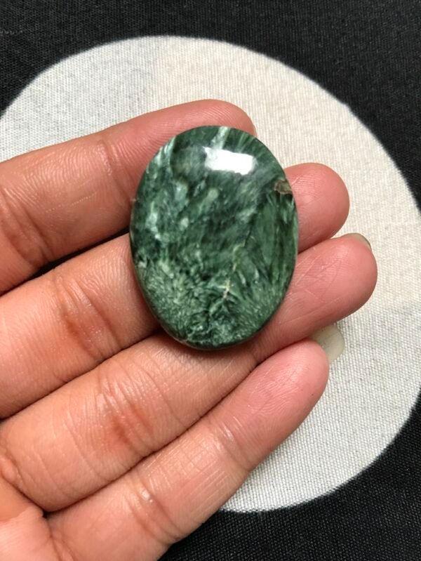 Seraphinite Cabochon 1 Piece Size 35 MM Approx