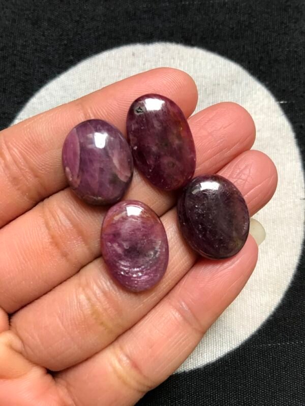 Ruby Cabochon 4 Piece Size 20-17 MM Approx