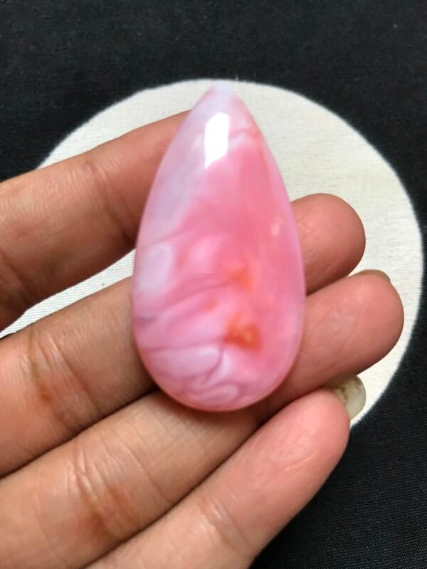 Pink Peruvian Opal Cabochon 1 Piece Size 44 MM Approx