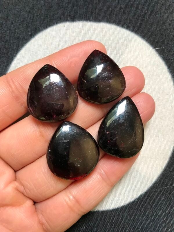 Garnet Cabochon 4 Piece Size 25-22 MM APPROX