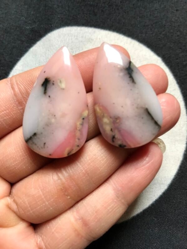Peruvian Opal Cabochon Pair Size 36 MM Approx