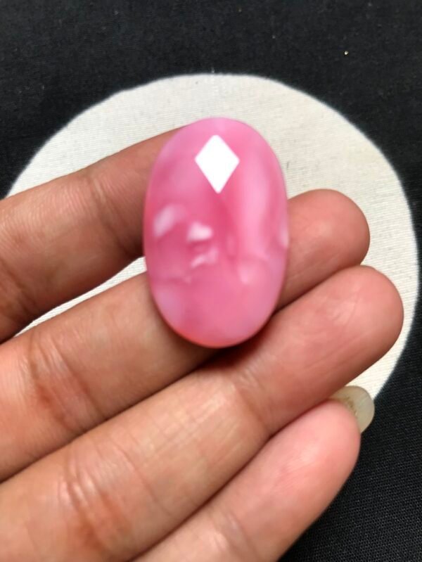 Peruvian Opal Faceted Cabochon 1 Piece Size 30 MM Approx