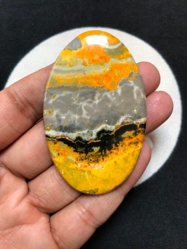 Bumble Bee Jasper Cabochon 1 Piece Size 64 MM Approx