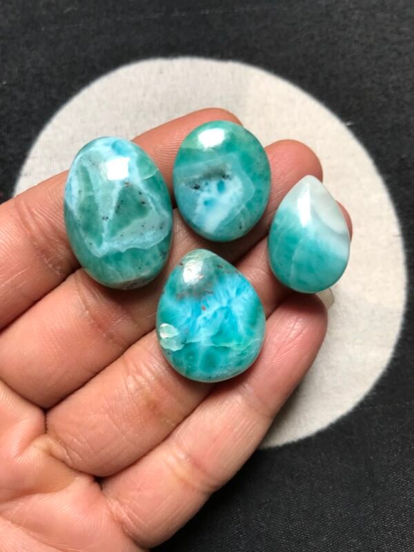 Larimar Cabochon 4 Piece Size 26-20 MM Approx
