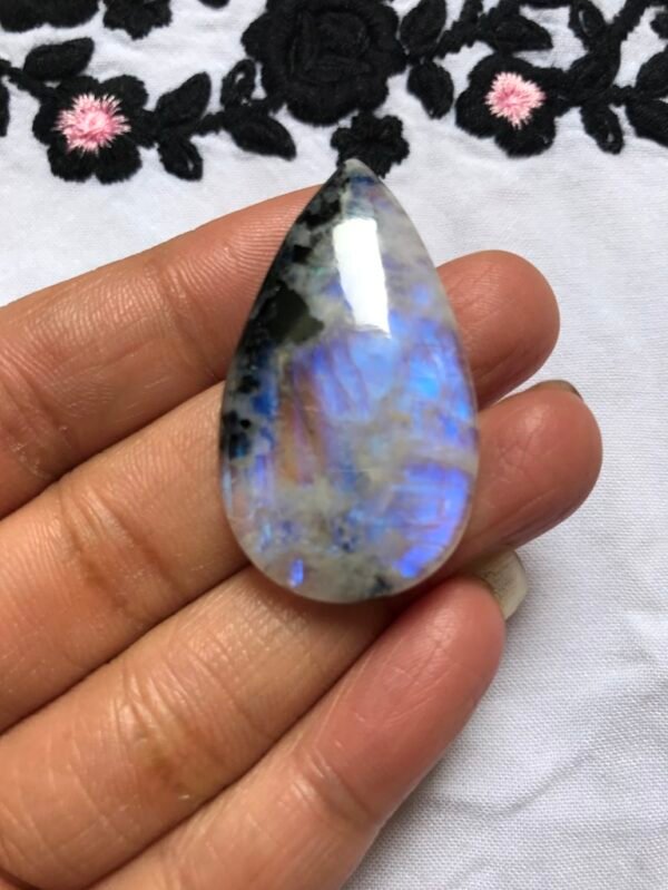 Rainbow Moonstone Cabochon 1 Piece Size 41 MM Approx