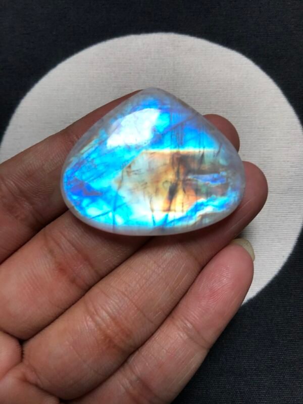 Rainbow Moonstone Cabochon 1 Piece Size 39 MM Approx