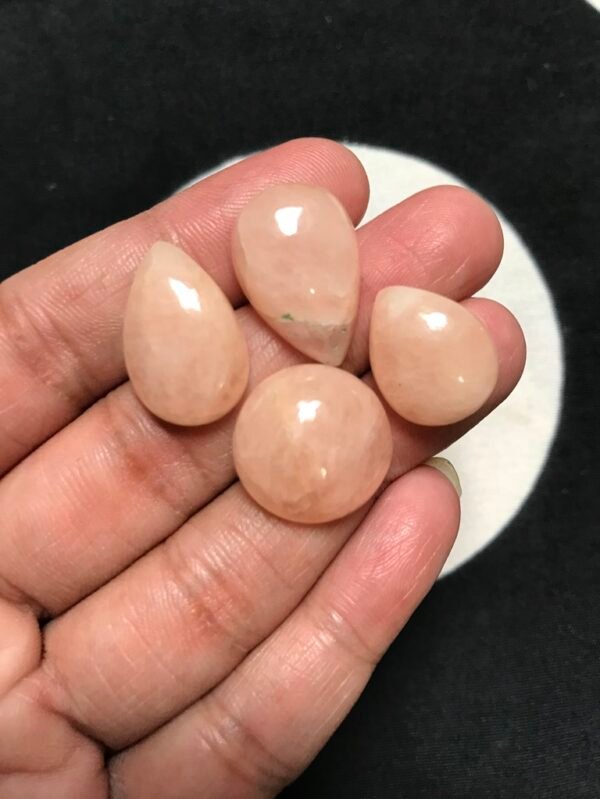 Peach Morganite Cabochon 4 Piece Size 21-17 MM Approx