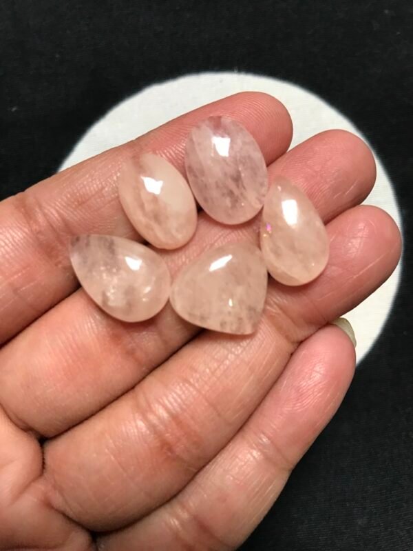 Peach Morganite Cabochon 5 Piece Size 17-15 MM Approx