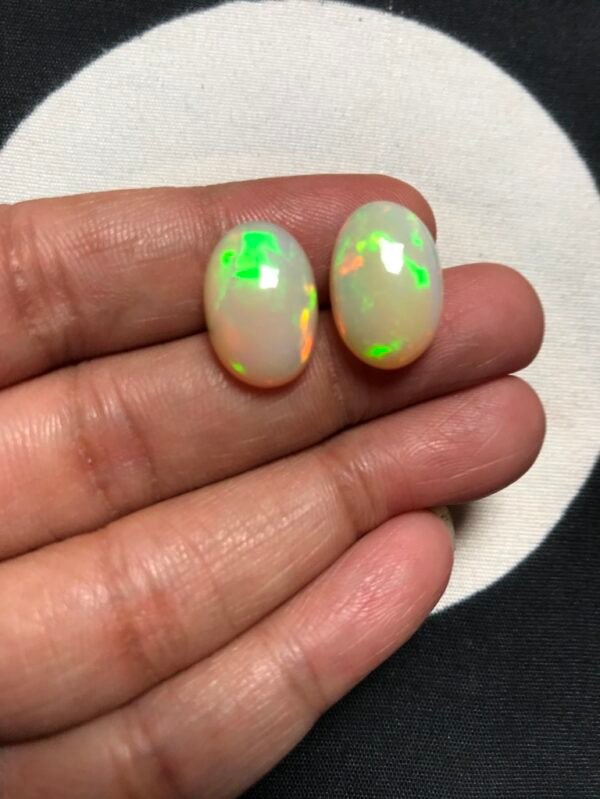 Ethiopian Opal Cabochon 2 Piece Size 17-16 MM Approx
