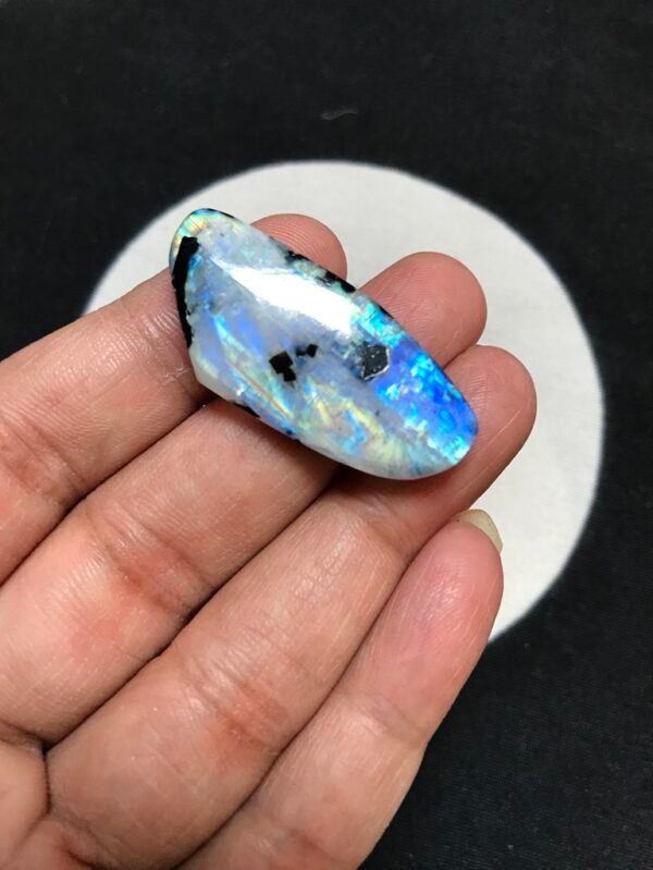 Rainbow Moonstone Slice Cabochons 1 Piece Size 37 MM Approx