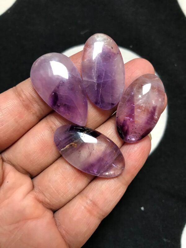 Amethyst Cabochon 4 Piece Size 32-29 MM Approx