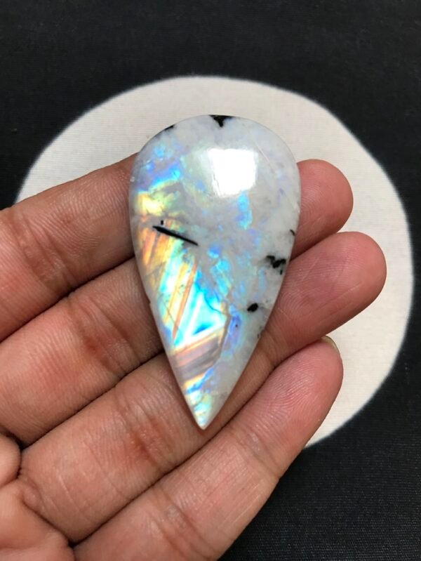 Rainbow Moonstone Cabochon 1 Piece Size 48 MM Approx