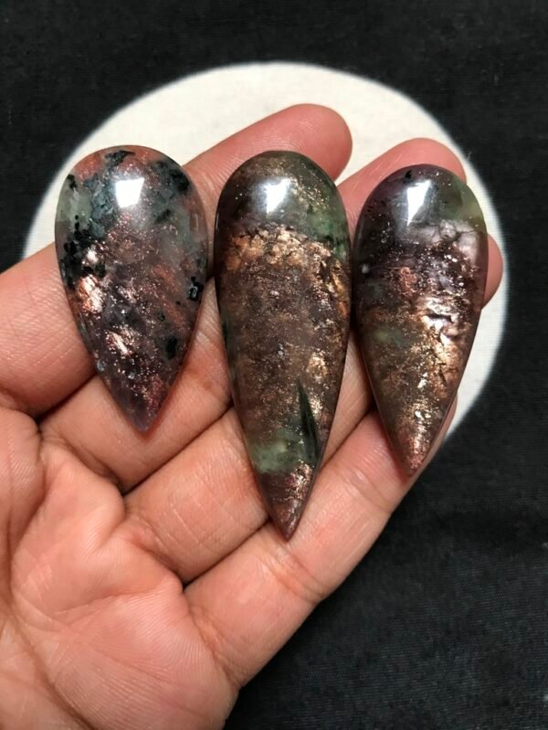 Iolite Sunstone Cabochon 3 Piece Size 56-41 MM APPROX