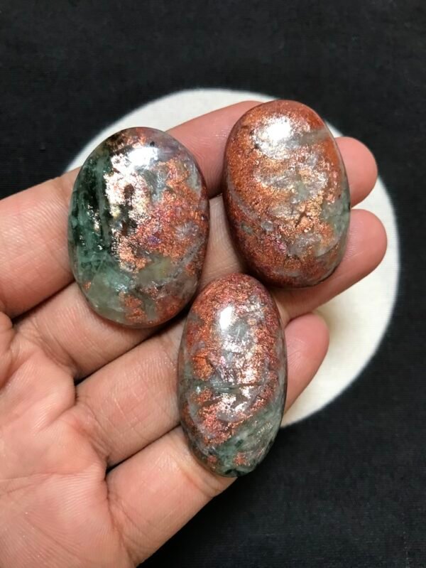 Iolite Sunstone Cabochon 3 Piece Size 37-35 MM APPROX