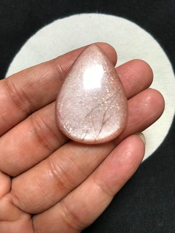 Peach Moonstone Cabochons 1 Piece Size 38 MM Approx