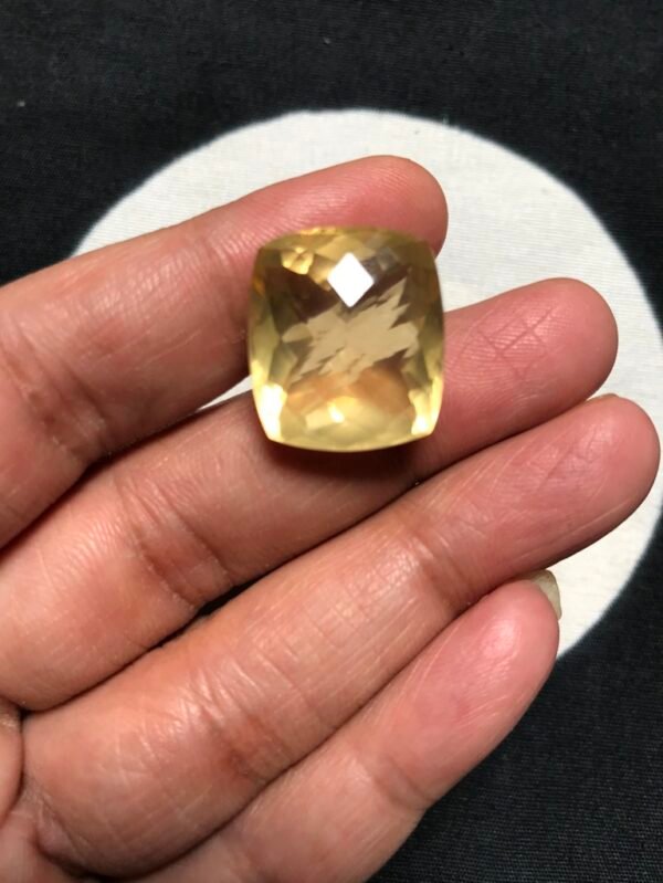 Lemon Quartz Faceted Cabochon 1 Piece Size 19 MM Approx