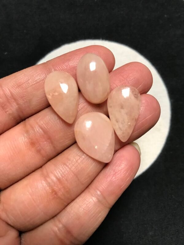 Peach Morganite Cabochon 4 Piece Size 20-17 MM Approx